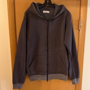Stone Island Men’s Organic Cotton Full Zip Hoodie Sweatshirt Gray Size Large